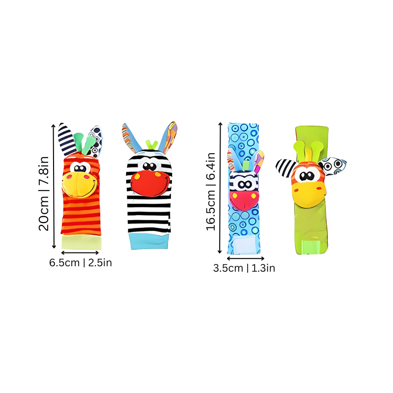 Baby Sensory csörgők puha textil játék szett