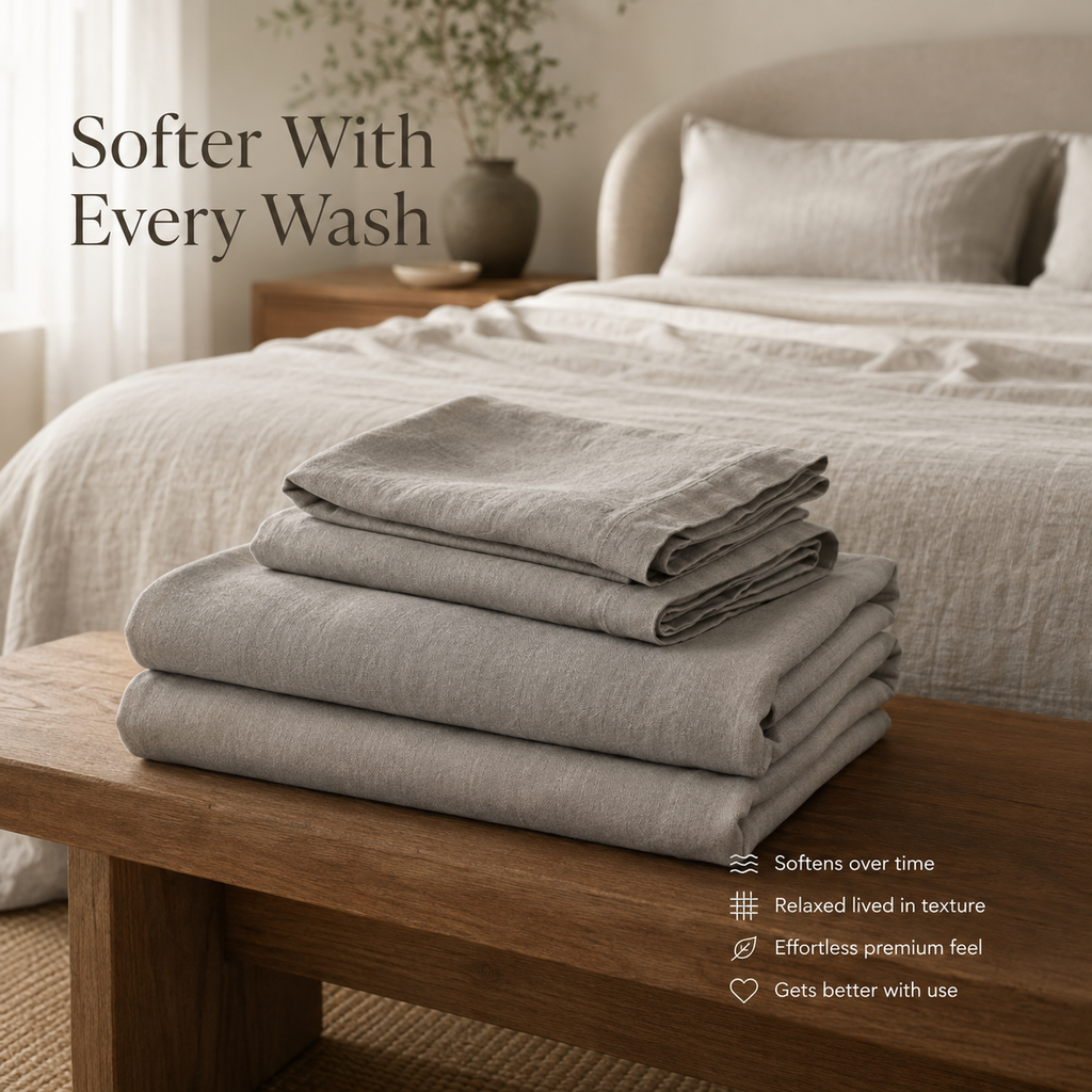 VivoSleep linen bed sheets grow softer with every single wash.