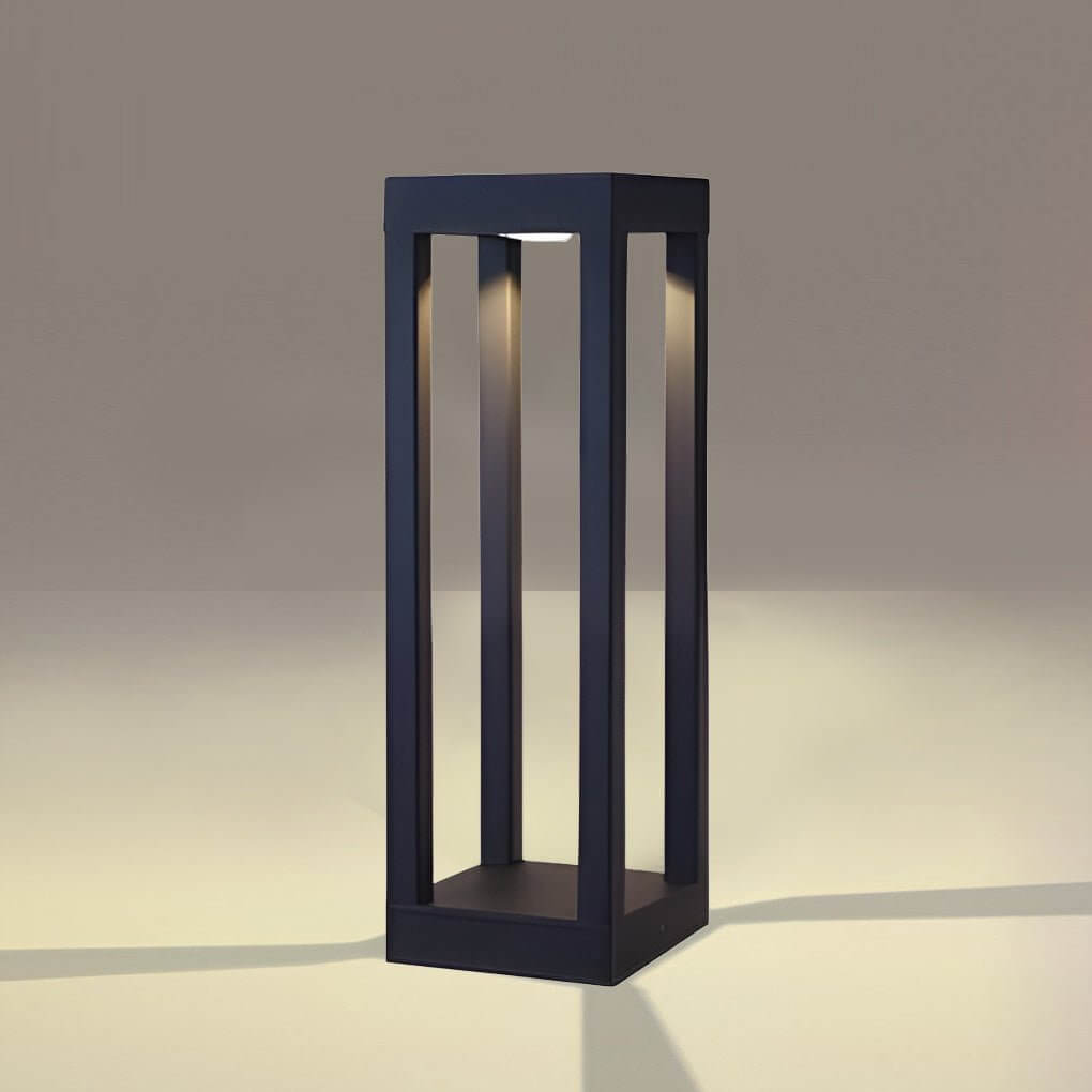 Black Aluminum Garden LED 7W 4-Beam Landscape Bollard Lights - Lamp Outdoor
