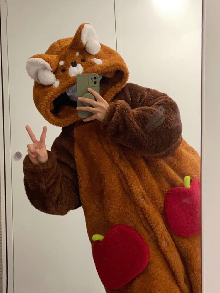 Kawaii rajzfilm vörös panda pizsama szett