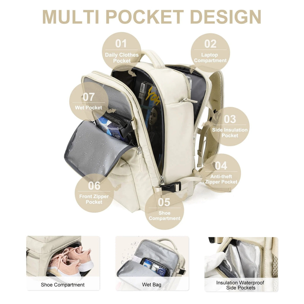 Women's Large Travel Backpack – Waterproof Hiking Backpack Anti-Theft | Orntli