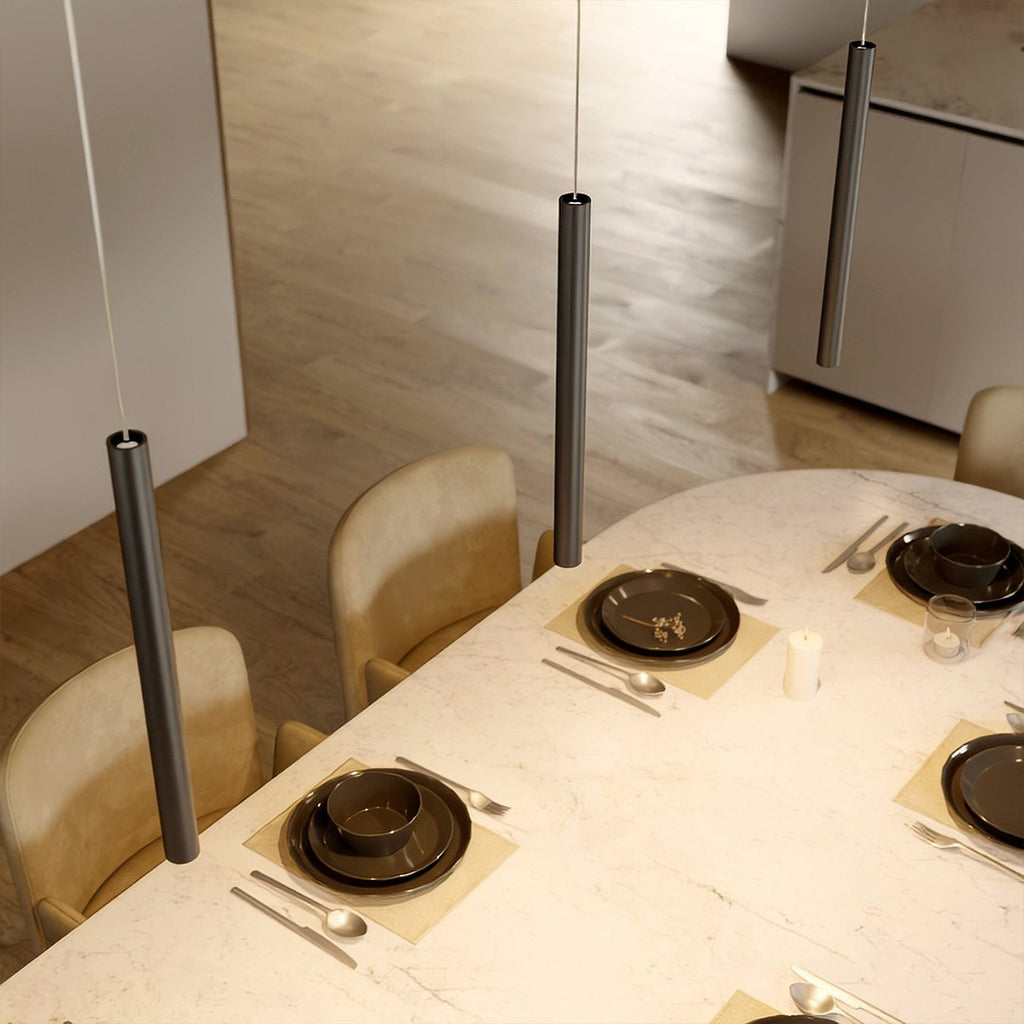 Lustră suspendată minimalistă Cirroia de la Lumenry Lampă suspendată LED din aluminiu