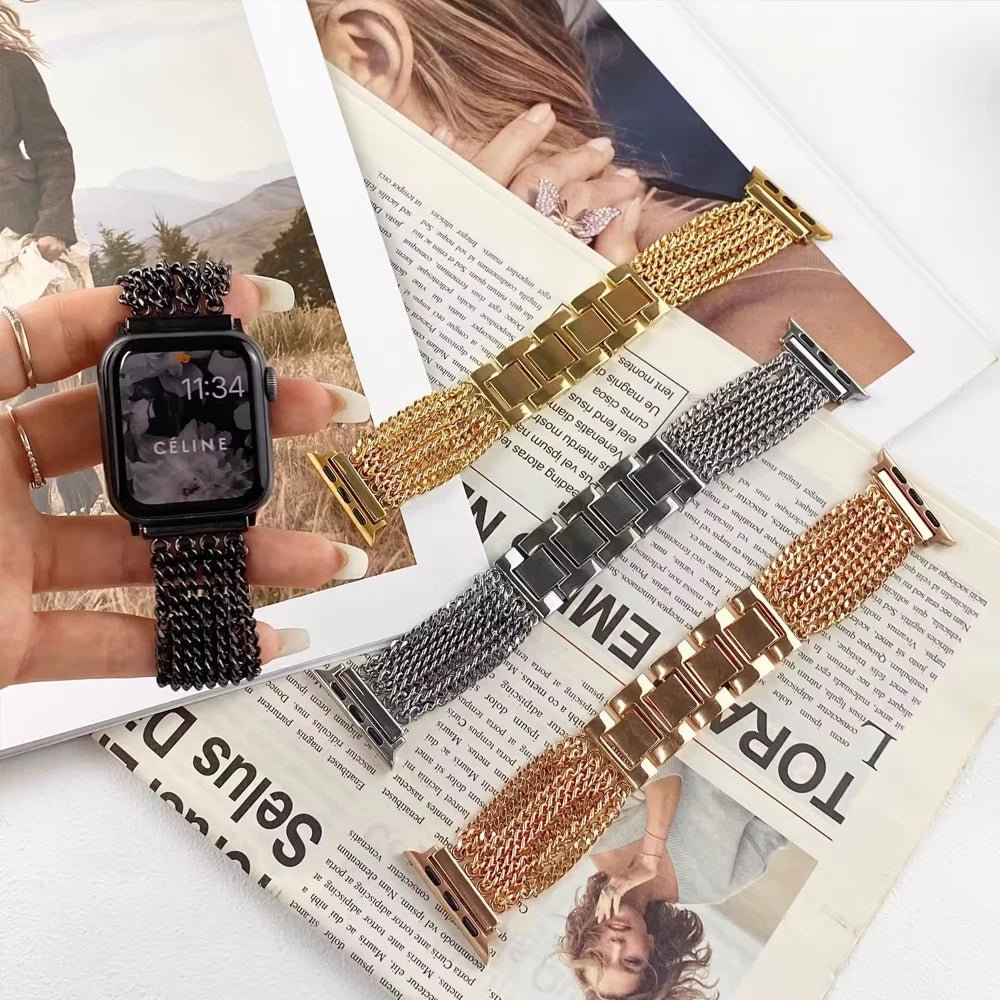 Bracelet tressé en acier inoxydable pour femme pour Apple Watch