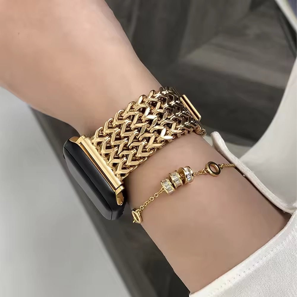 Bracelet tressé en acier inoxydable pour femme pour Apple Watch
