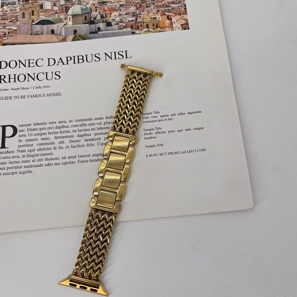 Bracelet tressé en acier inoxydable pour femme pour Apple Watch