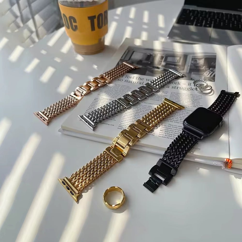 Bracelet tressé en acier inoxydable pour femme pour Apple Watch