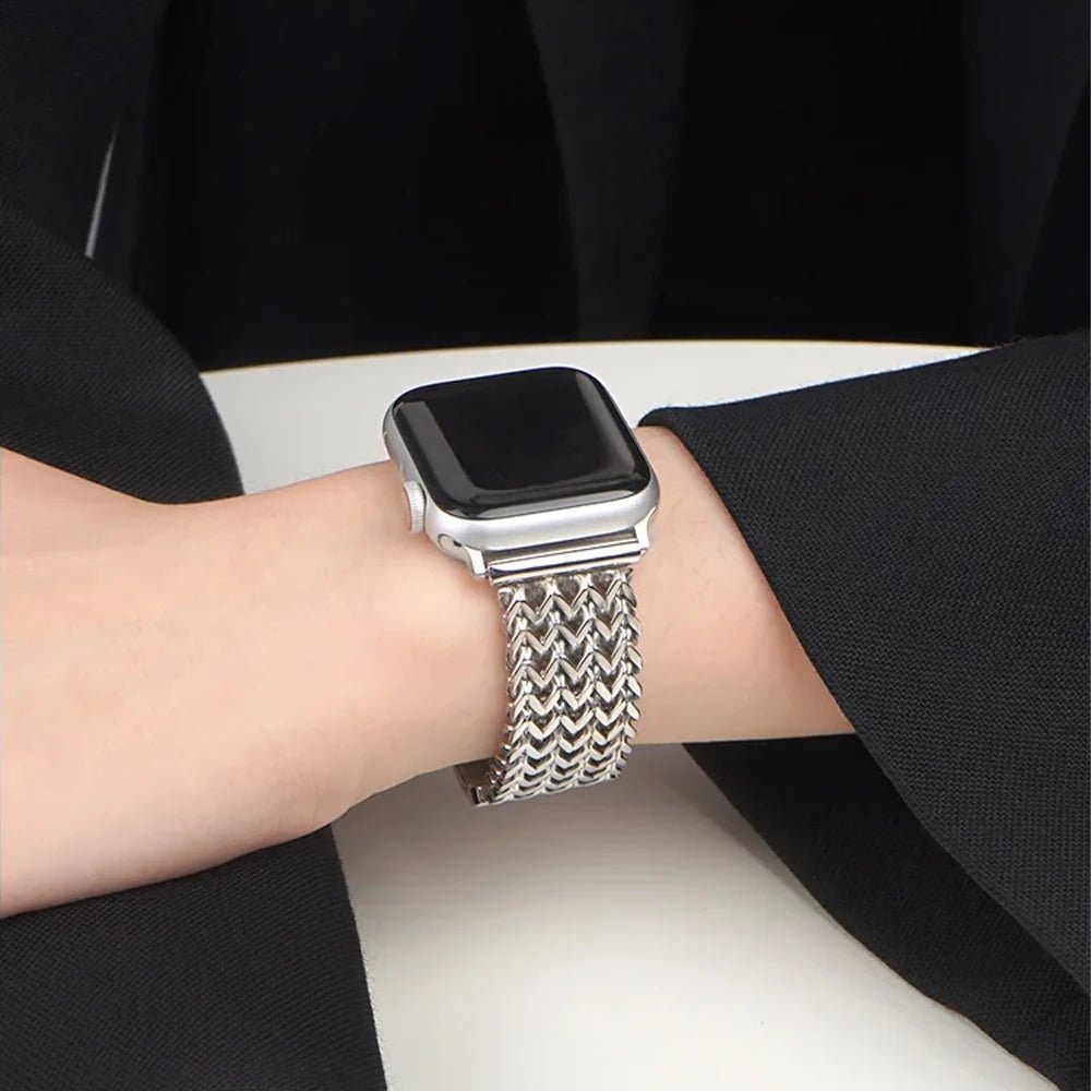 Bracelet tressé en acier inoxydable pour femme pour Apple Watch