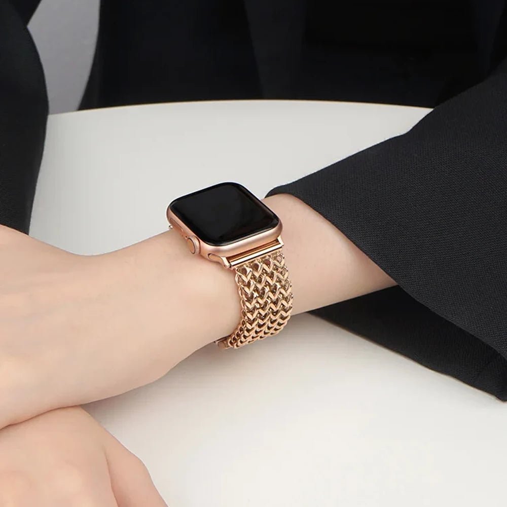 Bracelet tressé en acier inoxydable pour femme pour Apple Watch