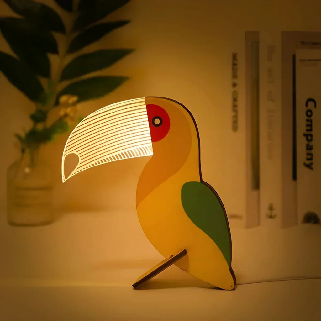 Lampada da tavolo animale in legno - WildGlow | Orntli