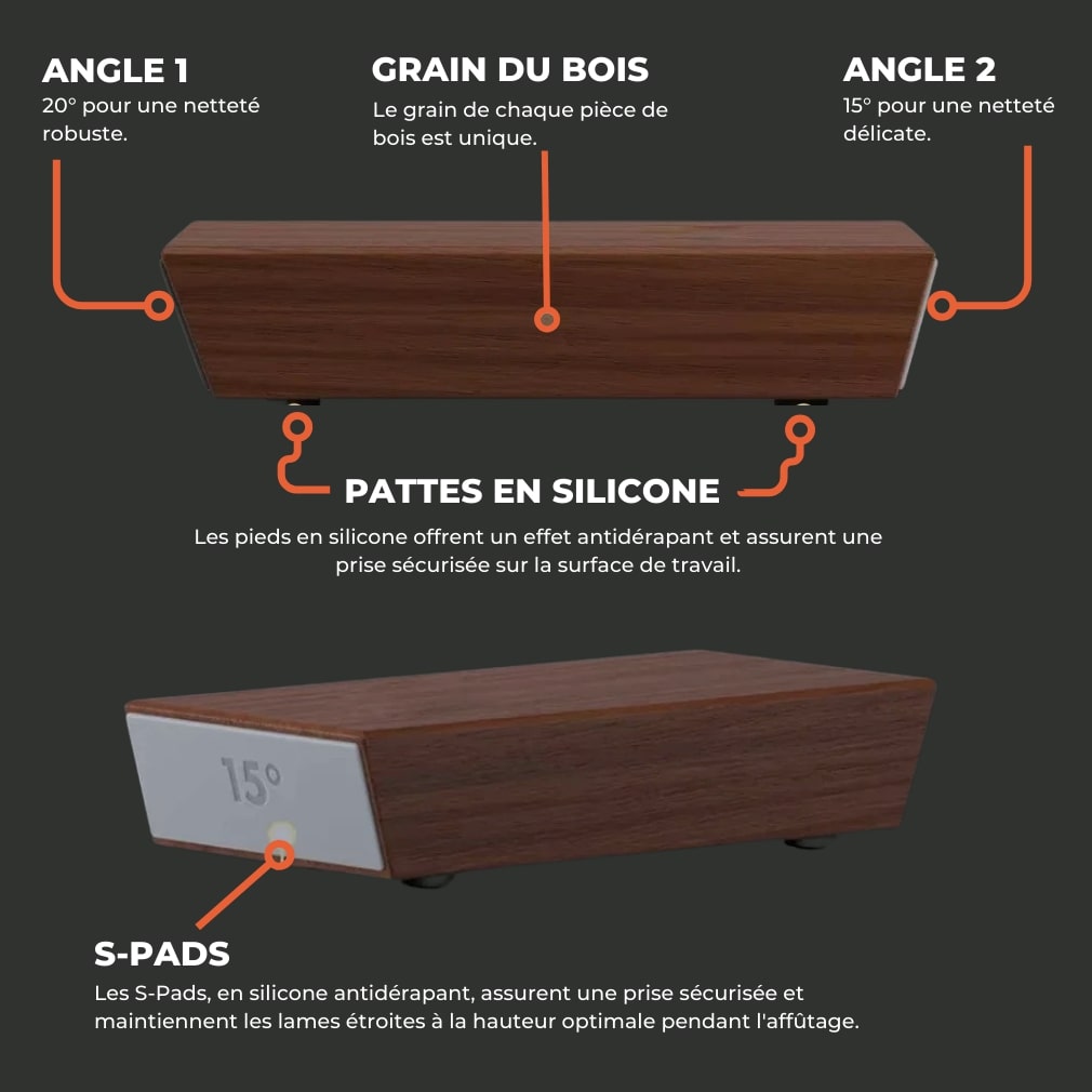 Aiguiseur à rouleau pour couteaux en bois | Orntli