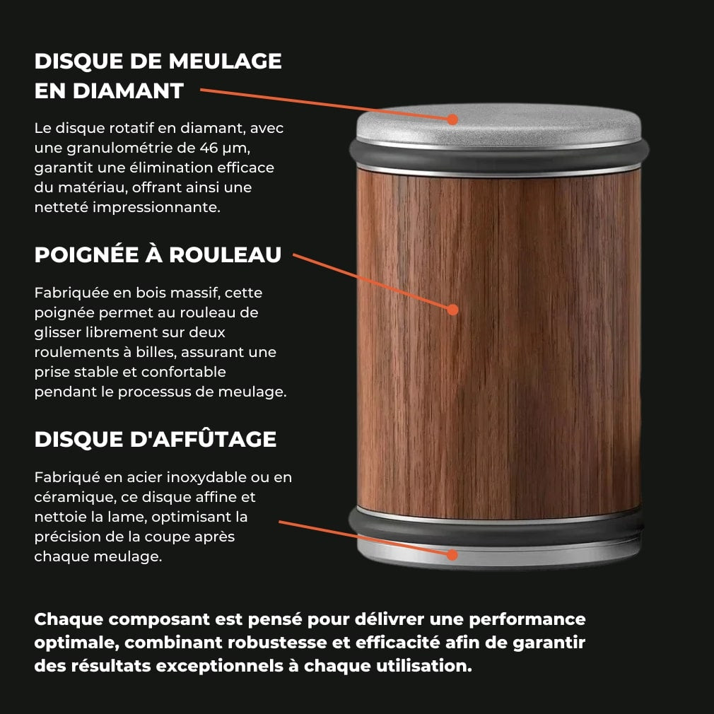 Aiguiseur à rouleau pour couteaux en bois | Orntli