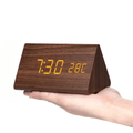 WOODSENSE – Horloge en bois à LED avec commande vocale pour une affichage du temps élégant | Orntli